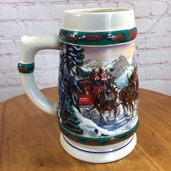 Vintage Budweiser Holiday Stein Collection Special Delivery Ceramic Stein - 1993 - Picture 3 of 7